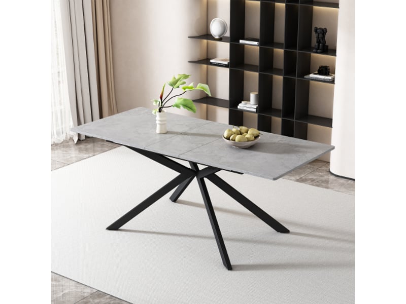 Table de séjour rectangulaire avec allonge gris - 70x150-180max. Cm mdf table bicolore - Conforama B