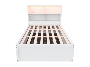Lit coffre 90x200 cm MAISONORA coloris blanc
