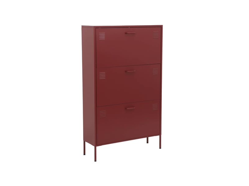  Meuble à chaussures industriel métal 3 abattants bordeaux - alabama  - Conforama A