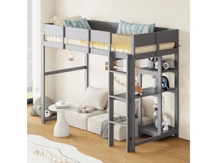 Lit mezzanine 90x200 cm <strong>SWEIKO</strong> <strong></strong> coloris gris