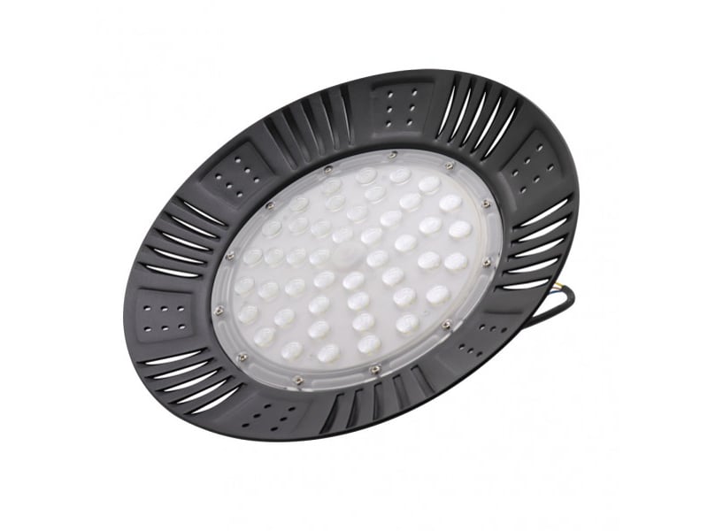  Cloche led industrielle abrila granito 100 w 11000 lm 6500 k noir ip20 11 x 30 x 30 cm 147581009 - Conforama A