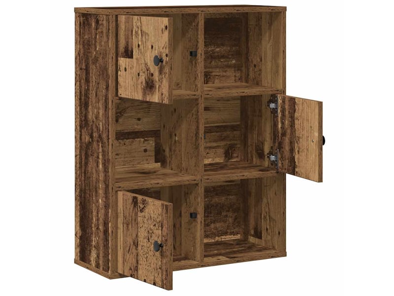  Bibliothèque, meuble de rangement salon vieux bois 60x24x76,5 cm bois d'ingénierie  - Conforama D