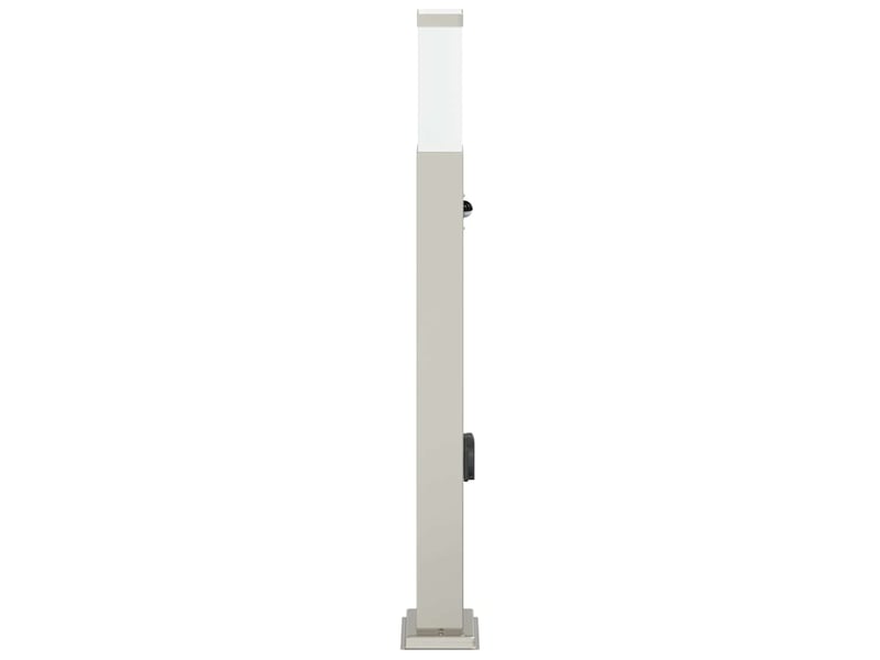  Borne lumineuse, lampadaire avec détecteur et prise 80 cm acier inoxydable ip44 shl78135  - Conforama D