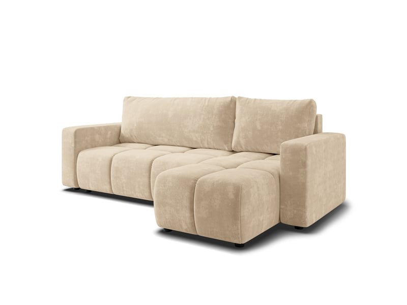  Canapé d'angle ramil, tissu chenille crème  - Conforama A