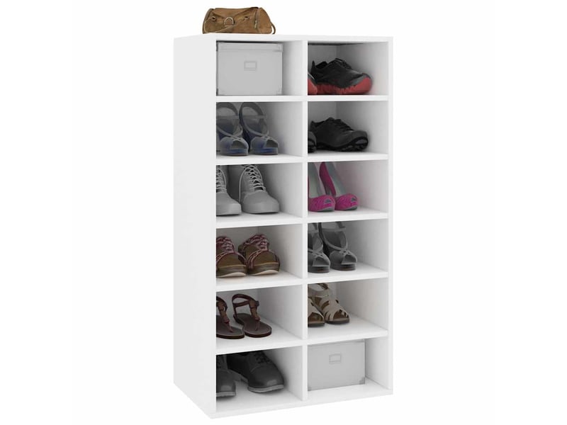  Meuble à chaussures, étagère à chaussures blanc 54x34x100,5 cm bois d'ingénierie  - Conforama C