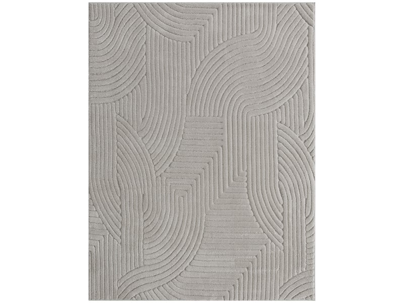  Tapis salon 230 x 160 cm, tapis à poils épais géométrique, gris, moelleux et antidérapant  - Conforama B