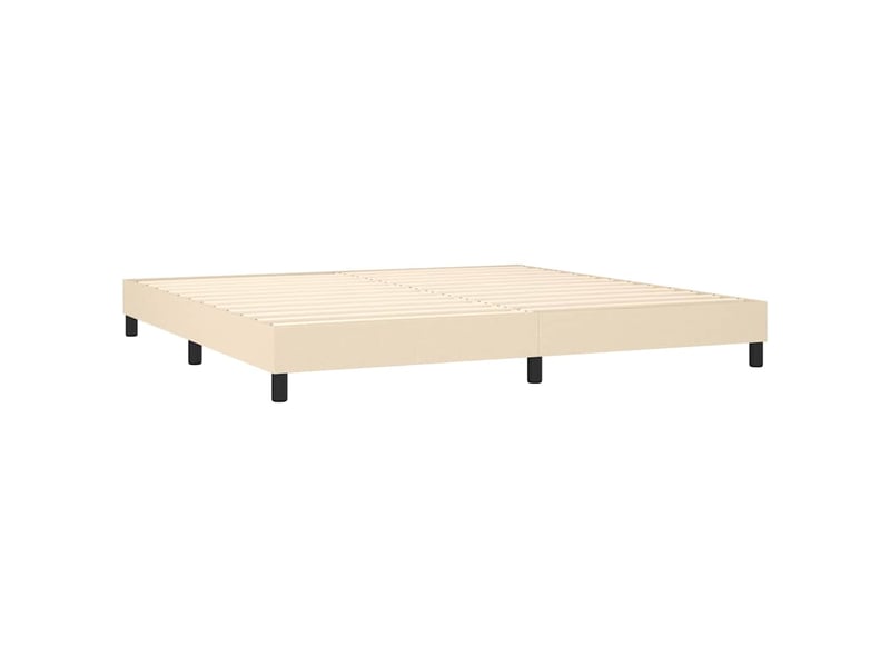  Lit double- lit adulte -  cadre de lit à lattes crème 200x200 cm tissu  - Conforama C
