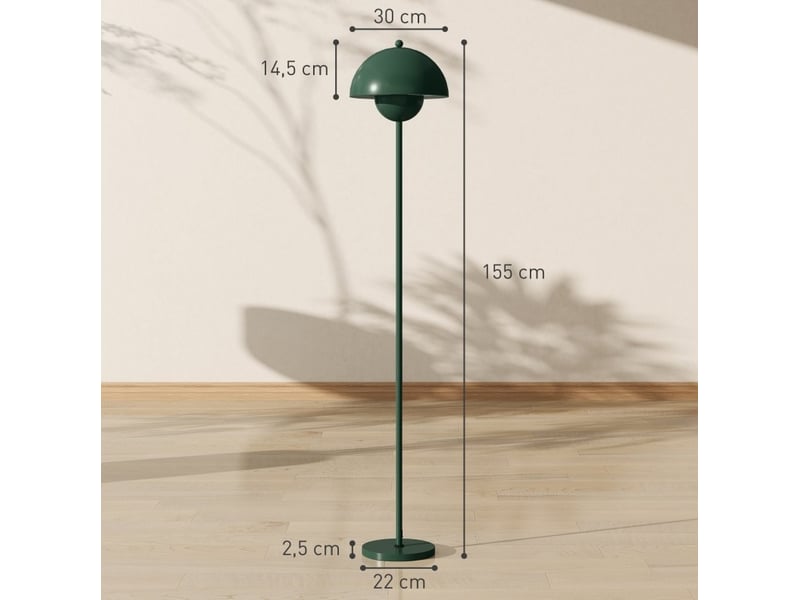  Lampadaire design ø30 x h155 cm – vert – lumière réfléchie, interrupteur au pied et douille e27 remplaçable  - Conforama C
