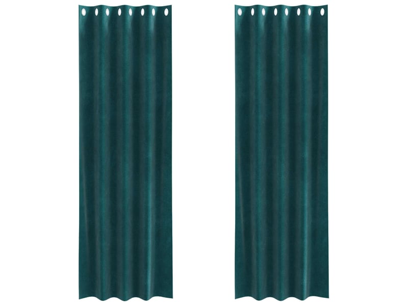  Lot de 2 rideaux, rideaux de fenêtre vert foncé 140 x 245 cm velours cf44130  - Conforama A