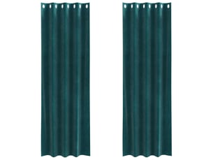 Lot de 2 rideaux, rideaux de fenêtre vert foncé 140 x 245 cm velours cf44130