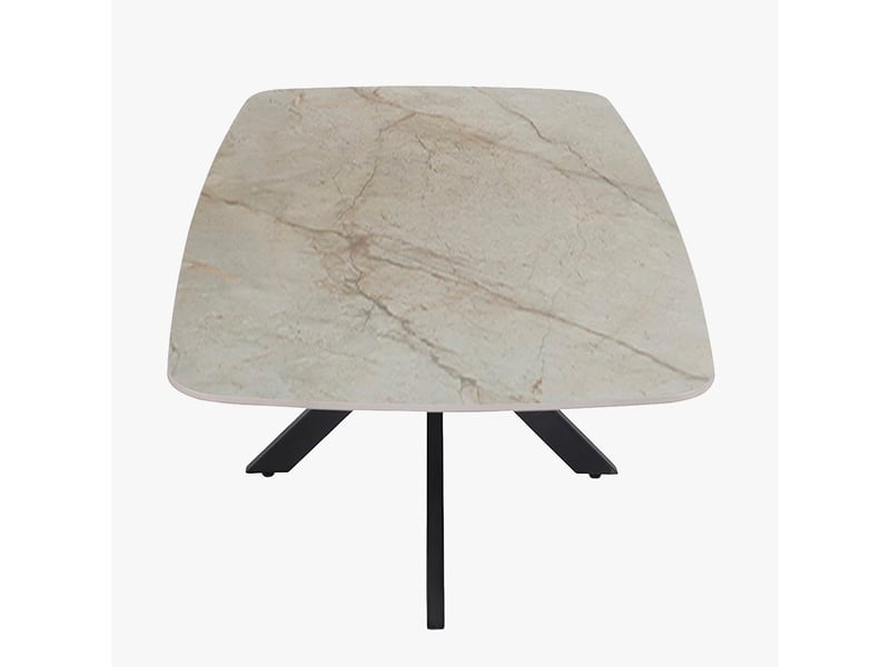  Table basse ovale en pierre frittée beige 130 cm  - Conforama E