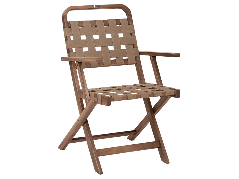 Lot de 2 chaises de jardin milzano acacia marron - Conforama D