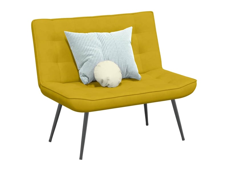 Banc chambre, banc de lit jaune 110x74x84 cm velours  - Conforama B