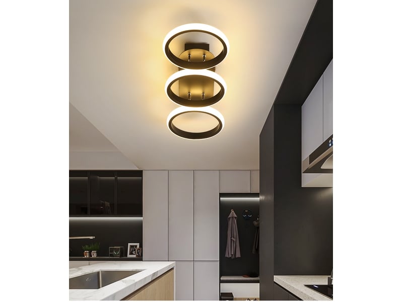  Plafonnier led moderne 3 anneaux ronds – design lumière chaude  - Conforama C