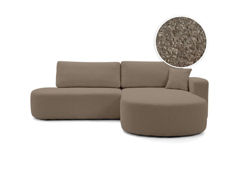  Canapé d'angle max réversible et convertible kiara 5 places en tissu bouclette - marron KIARA - Conforama A