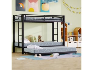 Lit superposé 90x200 cm <strong>HAUSS SPOLE</strong> <strong></strong> coloris noir