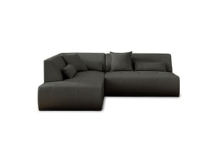 Canapé d'angle gauche fixe LISA DESIGN ONYX 5 places Tissu gris