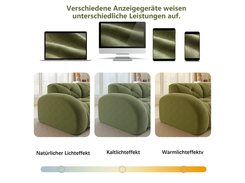  Fauteuil modulable canapé d'angle vert en tissu chenille avec repose-pieds intégré pour salon moderne  - Conforama W