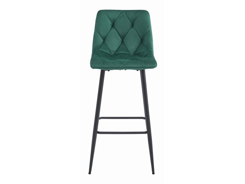 Family tabouret de bar nado - velours vert foncépieds noirs x 4  - Conforama C