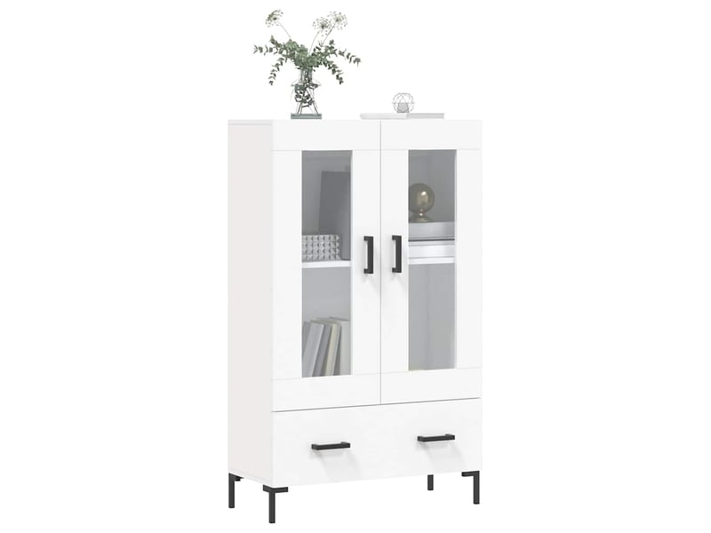  Buffet haut - bahut - meuble de rangement blanc 69,5x31x115 cm bois d'ingénierie  - Conforama C