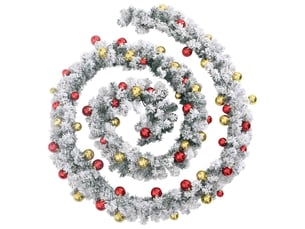 Guirlande de noël avec boules et lumières led vert 10 m pvc