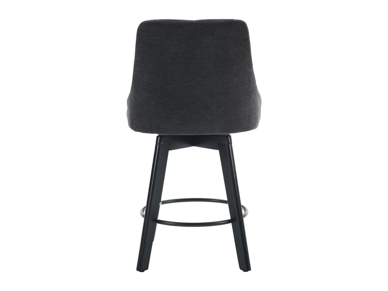  Tabourets de bar 030 gris lot de 2 avec dossier, repose-pieds et siège rembourré en tissu  - Conforama E