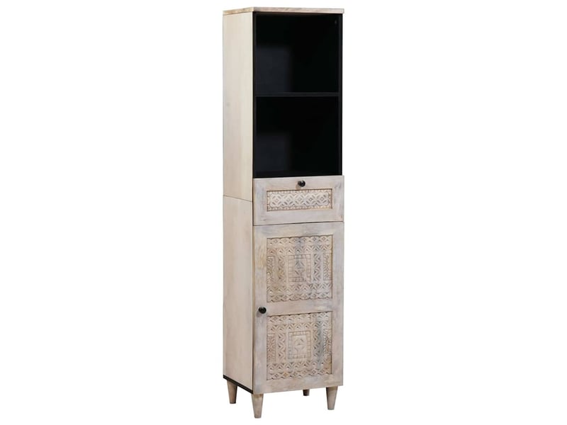  Cabinet de salle de bain, armoire salle de bain avec tiroir blanc 38 x 33 x 160 cm cf65228  - Conforama B