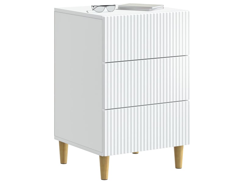  Table de chevet - cabinet de chevet - table de nuit blanc 43 x 41 x 66,5 cm bois d'ingénierie  - Conforama B