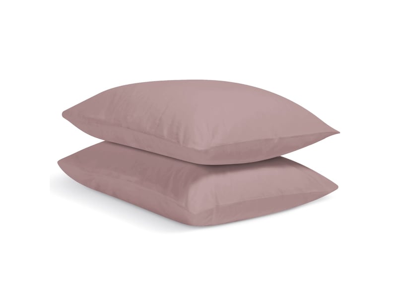  Lot de 2 taies d'oreiller unies 65x65cm percale lilas Fabriqué en France - Conforama C