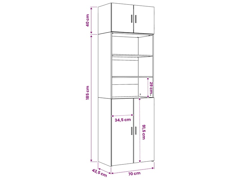 Vidaxl cabinet de rangement avec étagères chêne artisanal - Conforama C