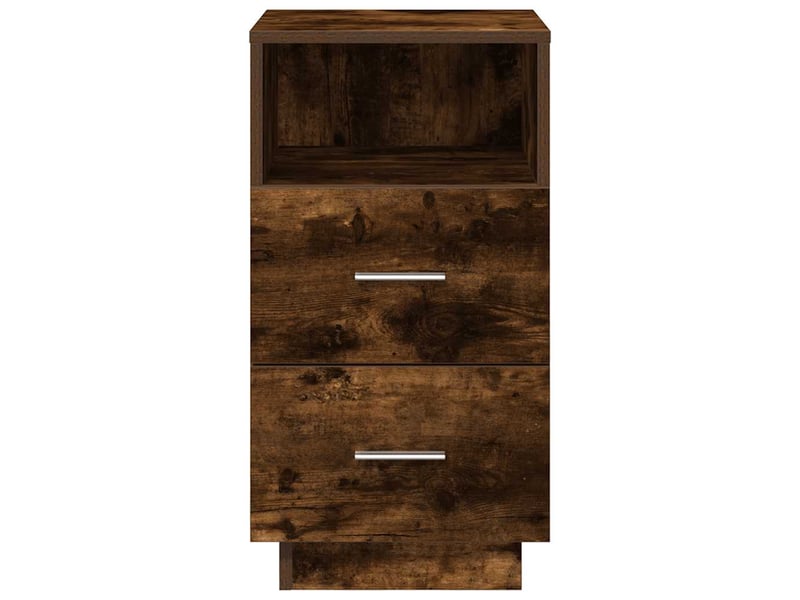  Lot de 2 tables de chevet - cabinet de chevet - table de nuit avec 2 tiroirs chêne fumé 36x36x68 cm  - Conforama C