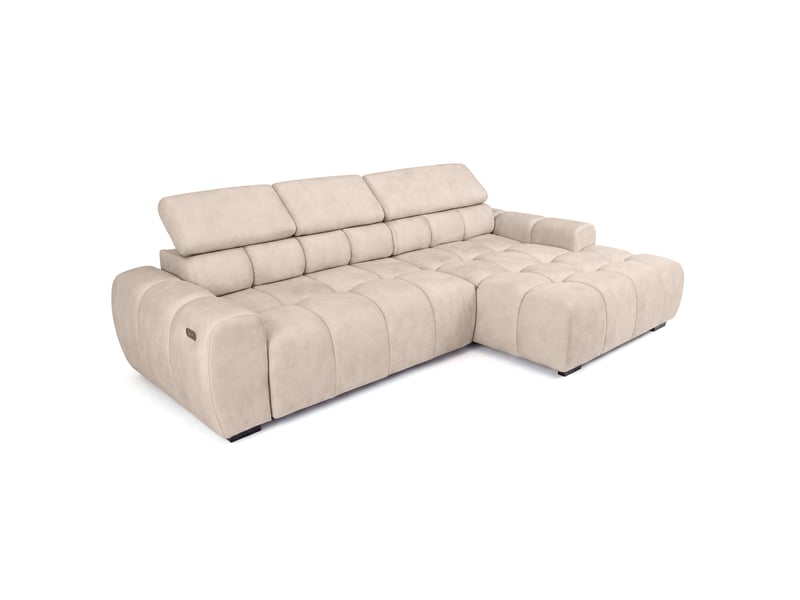  Canapé d'angle aldo avec fonction couchage, côté droit, tissu salvador wr, beige (01)  - Conforama D