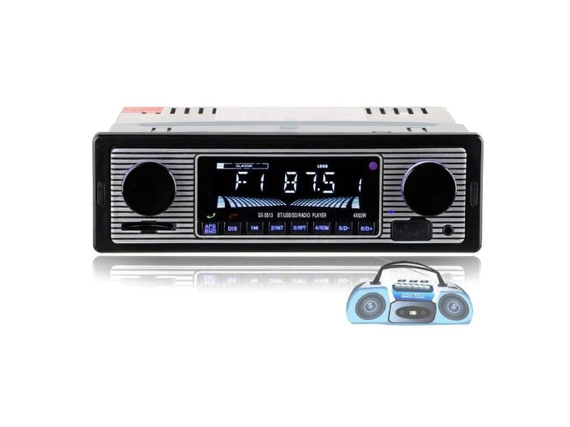  Autoradio double din bluetooth 4 canaux avec lecteur mp3 usb sd radio fm numerique panneau metal brosse  - Conforama D