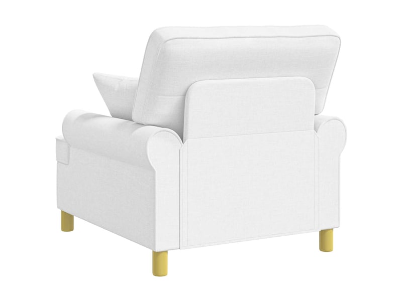  Vidaxl fauteuil xl avec coussins blanc tissu  - Conforama E