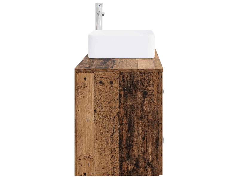 Ensemble de mobilier de salle de bain 2 pcs bois ancien shl5899 - Conforama D
