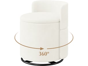Pouf / repose pied <strong>YAHEETECH</strong> <strong>594025 White</strong> blanc