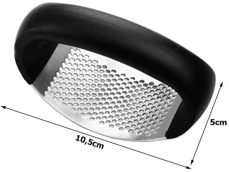  1 presse-ail multifonction noir en acier inoxydable, 10,5 x 5 x 6.5 cm, compact et doté d'une poignée ergonomique  - Conforama C