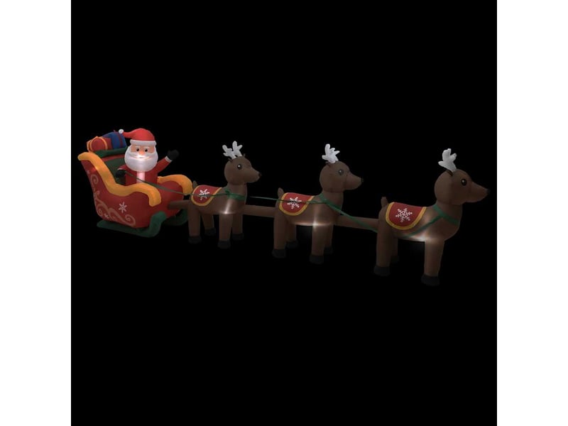  Décoration gonflable de père noël et de rennes led 490 cm  - Conforama D