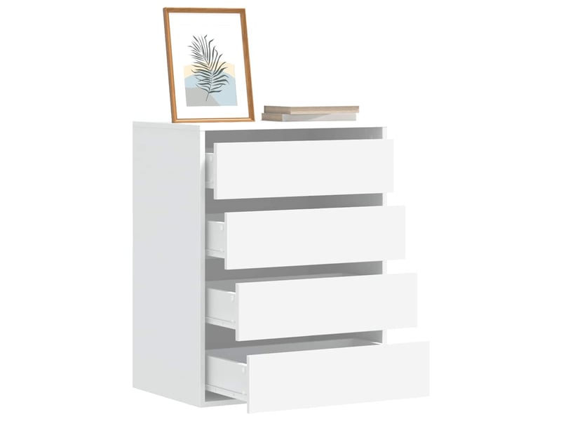  Commode chambre adulte, commode d'angle blanc 60x41x76 cm bois d'ingénierie  - Conforama B