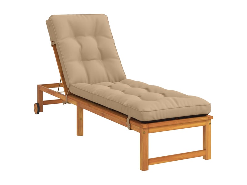 Coussin de transat, coussin pour bain de soleil vianen 100 % polyester sable 200 x 55 x 8 cm cf56339 - Conforama C