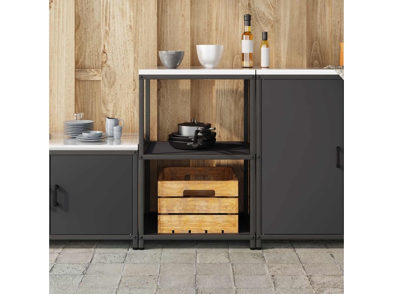 Étagère de cuisine, étagère de rangement hattem noir 60x50x92cm acier - Conforama D
