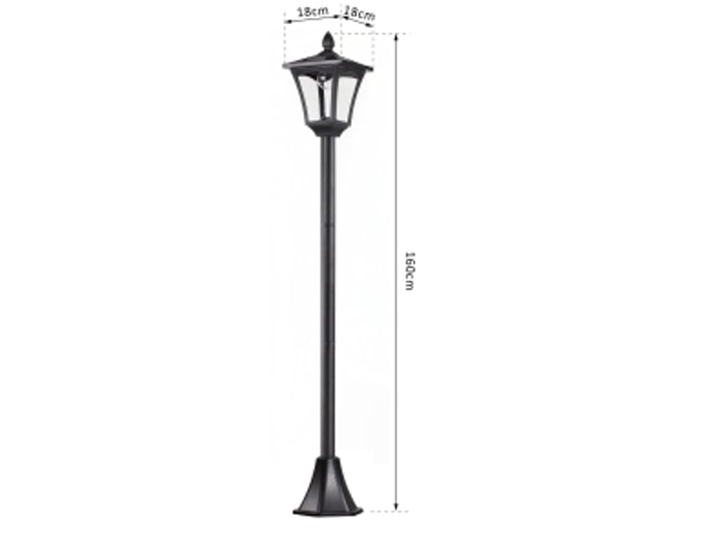 Lanterne solaire de jardin 18x18x160 cm led intégrée métal noir  - Conforama E