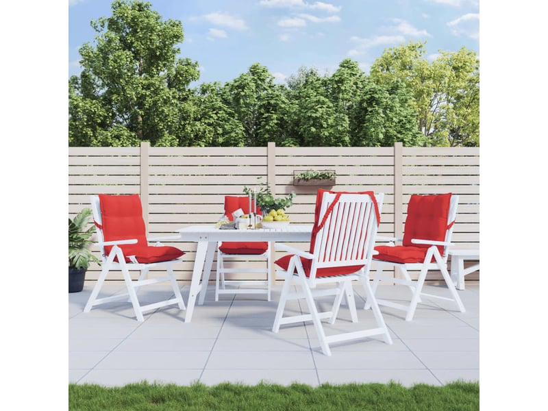  Lot de 4 coussins d'extérieur, coussins de chaise rouge 100 x 50 x 7 cm cf56419  - Conforama B