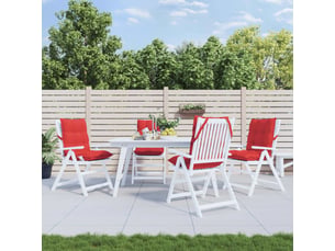 Lot de 4 coussins d'extérieur, coussins de chaise rouge 100 x 50 x 7 cm cf56419