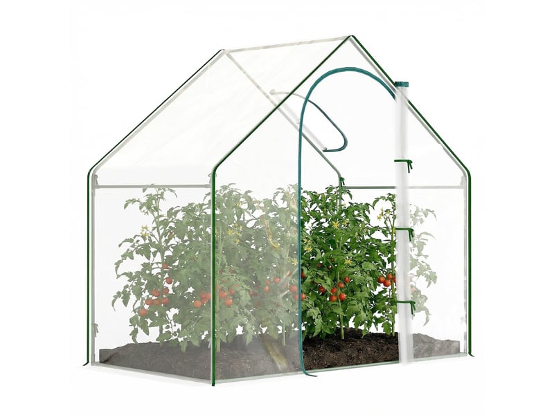  Serre de jardin balcon terrasse serre pour tomates 1,8l x 1l x 1,68h m acier plastique imperméable transparent vert  - Conforama A