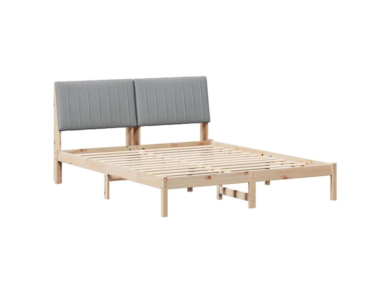  Lit double- lit adulte -  cadre de lit avec tête de lit marron 150 x 200 cm pin massif  - Conforama A