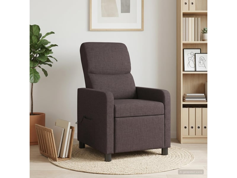 Vidaxl fauteuil de massage inclinable marron foncé polyester - Conforama B