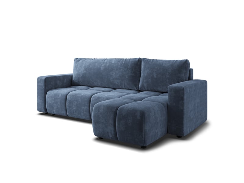  Canapé d'angle ramil, tissu chenille bleu  - Conforama A