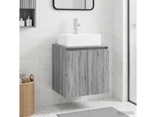 Vanité de lavabo mural, meuble de rangement sonoma gris 49.5x41x62.5 cm shl3359