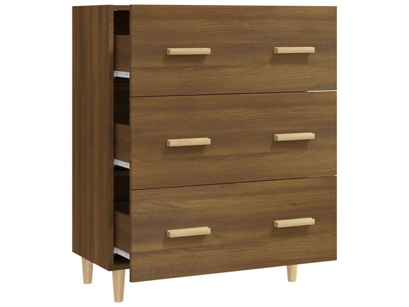  Buffet - bahut - meuble de rangement chêne marron 70x34x90 cm bois d'ingénierie  - Conforama E
